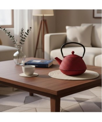 Tetera de Hierro Colado 0,8L Roja - Estilo Moderno