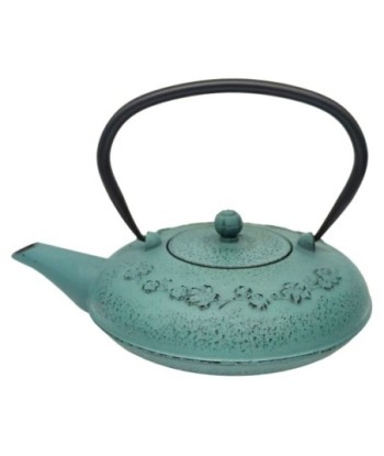 Tetera de Hierro Colado 0,8L con Diseño Floral en Verde