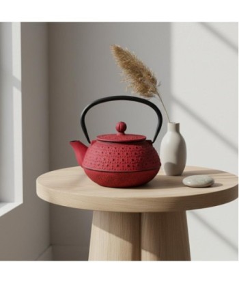 Tetera de Hierro Colado 0,8L Roja con Diseño Moderno