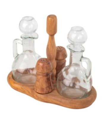 Vinagrera 4 usos multifuncional de madera de olivo