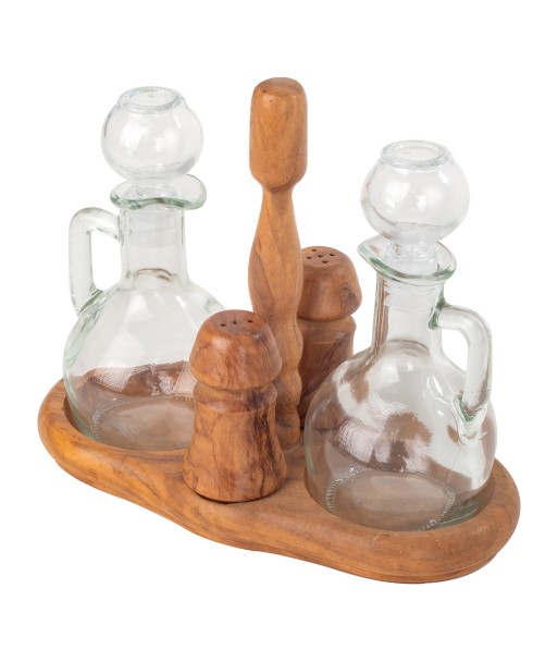 Vinagrera 4 usos multifuncional de madera de olivo