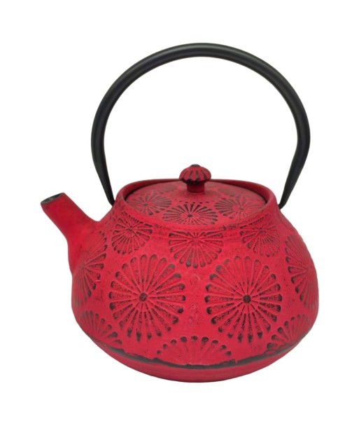 Tetera de Hierro Colado 1,2L - Estilo Moderno y Color Rojo