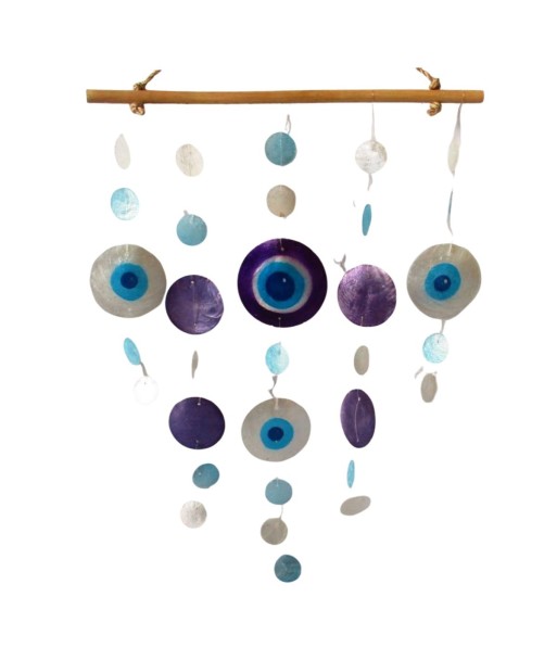 Colgante decorativo de resina con diseño en azul y púrpura