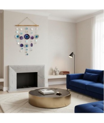Colgante decorativo de resina con diseño en azul y púrpura