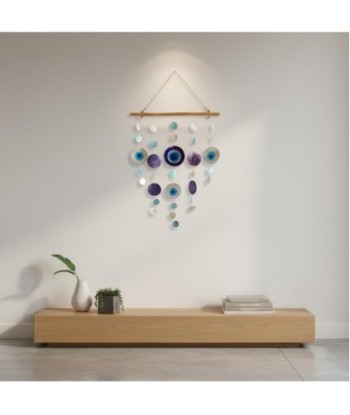 Colgante decorativo de resina con diseño en azul y púrpura