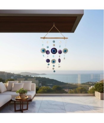 Colgante decorativo de resina con diseño en azul y púrpura