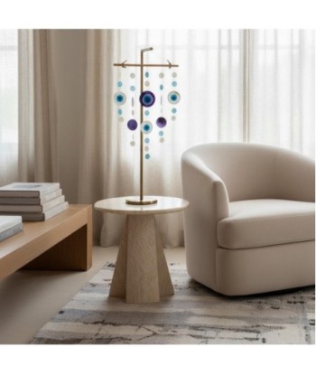 Colgante decorativo de resina con diseño en azul y púrpura