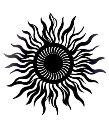 Adorno sol 60cm de metal negro | Estilo moderno para jardín
