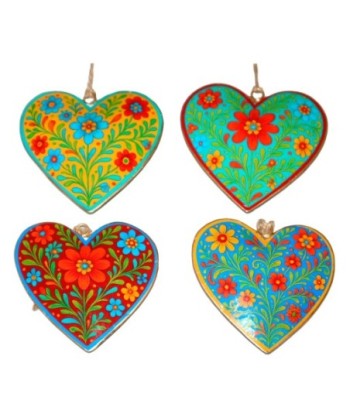Colgante de Metal Corazón Decorativo Colorido con Flores
