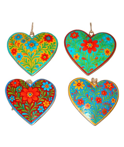 Colgante de Metal Corazón Decorativo Colorido con Flores