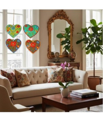 Colgante de Metal Corazón Decorativo Colorido con Flores