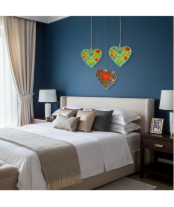 Colgante de Metal Corazón Decorativo Colorido con Flores