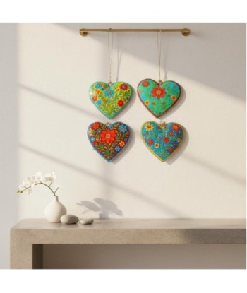 Colgante de Metal Corazón Decorativo Colorido con Flores