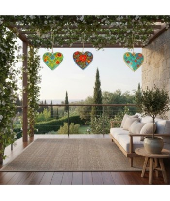Colgante de Metal Corazón Decorativo Colorido con Flores