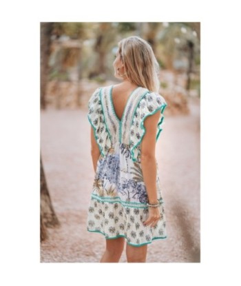 Vestido Corto Verde Estampado para Mujer - Moda Isla Bonita Boheme, Ropa Elegante y Comoda para Ocasiones Especiales