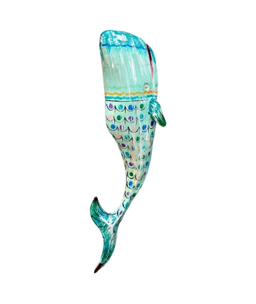 Figura de Ballena L de Hojalata Decorativa para el Hogar - Estilo Marinero