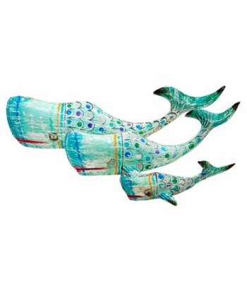 Figura de Ballena L de Hojalata Decorativa para el Hogar - Estilo Marinero