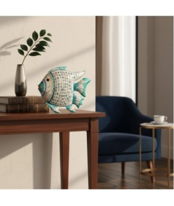 Adorno Pared Pez L - Hojalata, estilo colorido para jardín