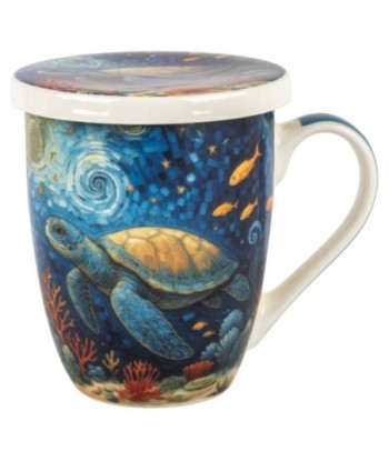 Mug Tortuga de Porcelana con Filtro y Caja Regalo - Uso Diario