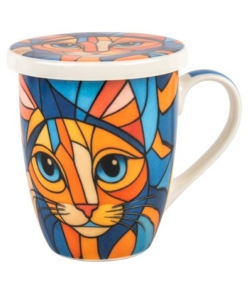 Mug de Porcelana con Filtro de Gato - Set Regalo Colorido