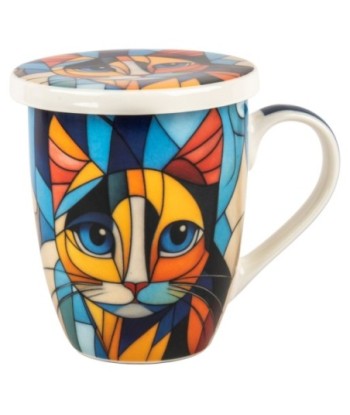 Mug de Porcelana con Filtro de Gato - Set Regalo Colorido