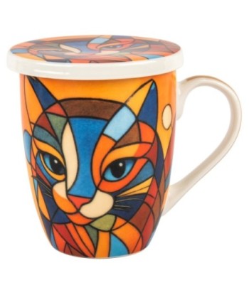 Mug de Porcelana con Filtro de Gato - Set Regalo Colorido