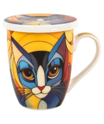 Mug de Porcelana con Filtro de Gato - Set Regalo Colorido