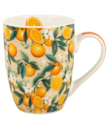 Mug Naranjas Porcelana con Caja Regalo - Estilo Fresco y Colorido