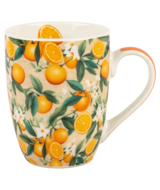 Mug Naranjas Porcelana con Caja Regalo - Estilo Fresco y Colorido