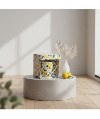 Mug de Porcelana Limones - Regalo Perfecto para Amantes del Té