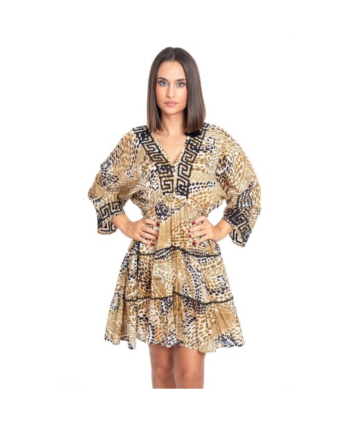 Vestido Corto Verde Estampado Animal Print para Mujer - Moda Elegante y Confortable - Ideal para Fiesta y Ocasiones