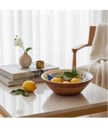 Cuenco de Madera y Resina con Diseño de Limones - Ideal para Decorar tu Mesa