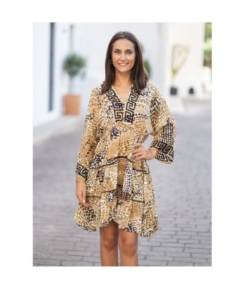 Vestido Corto Verde Estampado Animal Print para Mujer - Moda Elegante y Confortable - Ideal para Fiesta y Ocasiones