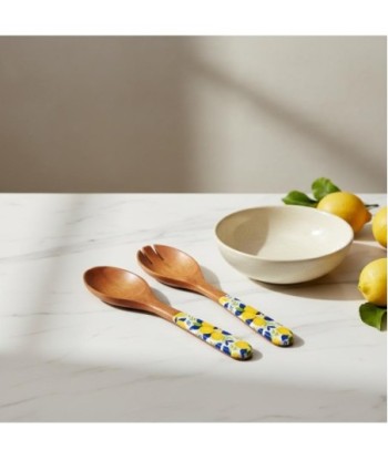 Set Cuchara y Tenedor Limones de Madera y Resina, Estilo Colorido y Moderno