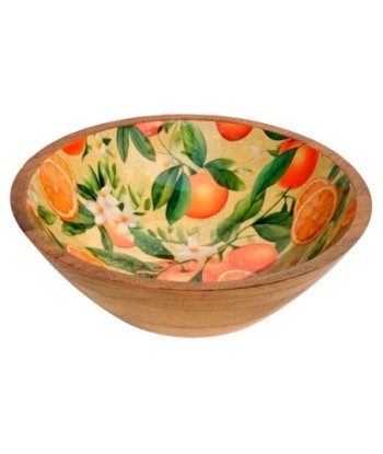 Cuenco Naranjas L de Madera y Resina - Decoración Colorida para Cocina