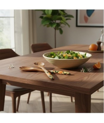 Set Cuchara y Tenedor Naranjas de Madera y Resina, Diseño Tropical
