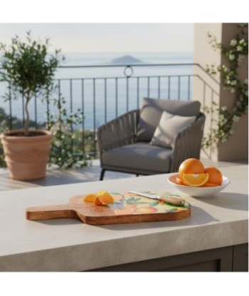 Tabla de Cortar Naranjas de Madera y Resina - Decorativa y Funcional