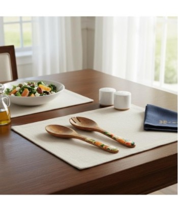 Set Cuchara y Tenedor Naranjas de Madera y Resina - Estilo Tropical
