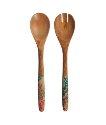 Set Cuchara Y Tenedor Tortuga de Madera y Resina - Estilo Colorido y Artesanal