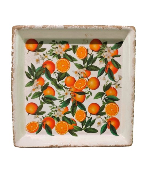 Plato Naranjas de Cerámica con Diseño Floral | NOVEDAD