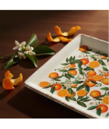 Plato Naranjas de Cerámica con Diseño Floral | NOVEDAD