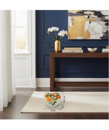 Figura Corazón Naranja de Cerámica con Flores