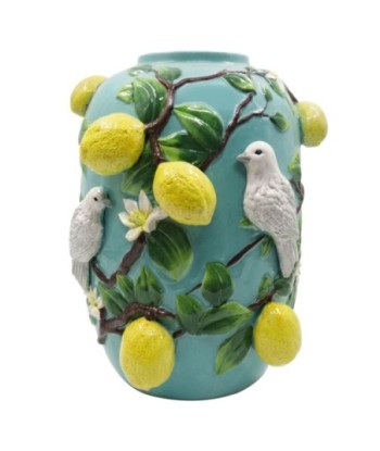 Jarrón Limones de Dolomita Decorativo Estilo Tropical