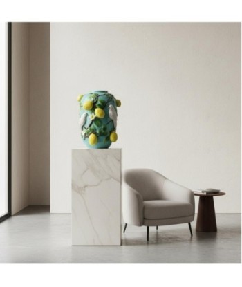 Jarrón Limones de Dolomita Decorativo Estilo Tropical