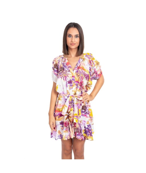Vestido Corto Rojo de Algodón para Mujer - Moda Étnica Isla Bonita, Perfecto para Fiesta y Ocasiones Especiales