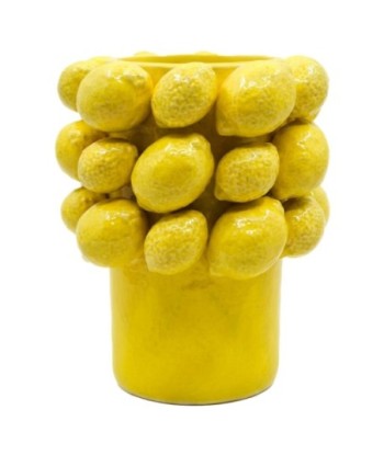 Jarrón Limones de Dolomita - Color Amarillo, Estilo Moderno