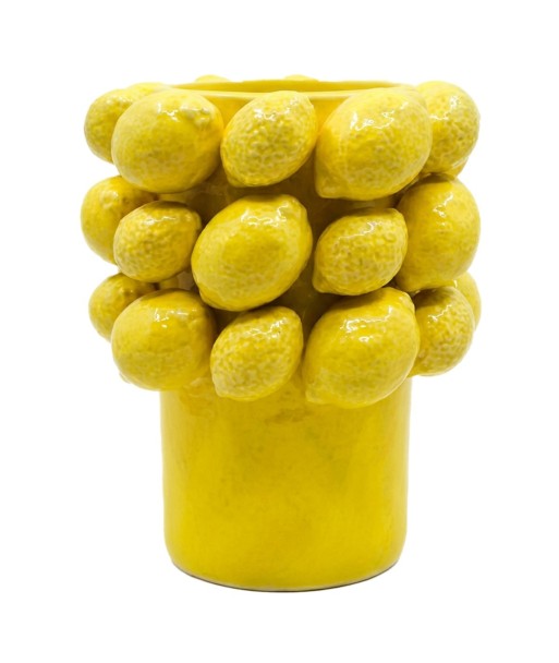 Jarrón Limones de Dolomita - Color Amarillo, Estilo Moderno