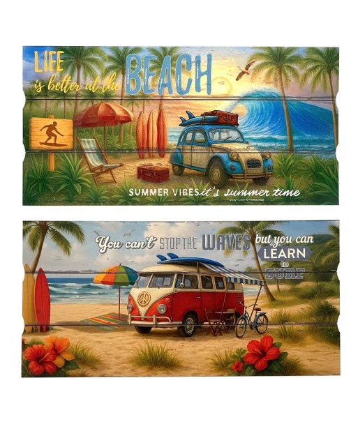 Adorno Pared Jardín MDF 'Life is better at the Beach' - Verano Tropical