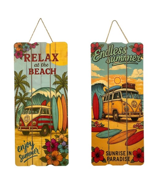 Adorno 2U MDF 'Relax at the Beach' y 'Endless Summer' Estilo Playero