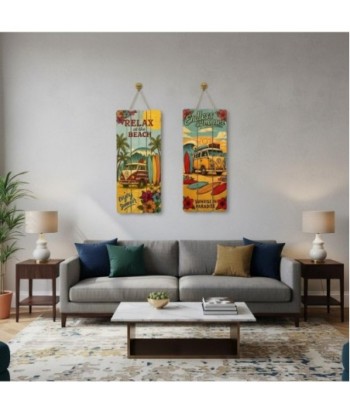 Adorno 2U MDF 'Relax at the Beach' y 'Endless Summer' Estilo Playero
